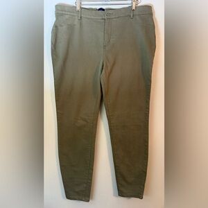 GAP Women's Stretch Skinny Pants NEW Chino Khaki Green Pant Size 16